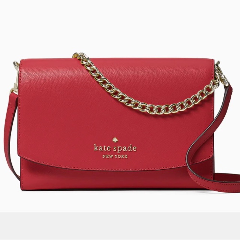 Kate Spade Saffiano Carson Leather Crossbody Red Currant, New With Tags